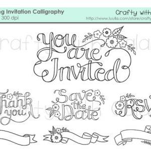 Wedding Invitation Calligraphy Digital Stamp