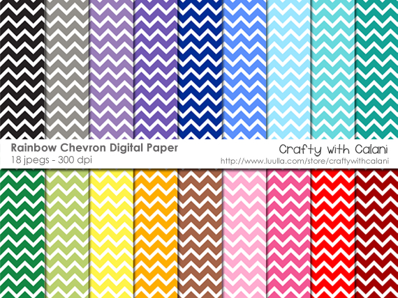 Rainbow Chevron Digital Paper